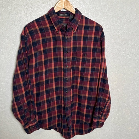 Van Heusen Men’s Large Flannel 100% Premium Cotton Plaid‎ Button Down - Picture 1 of 5